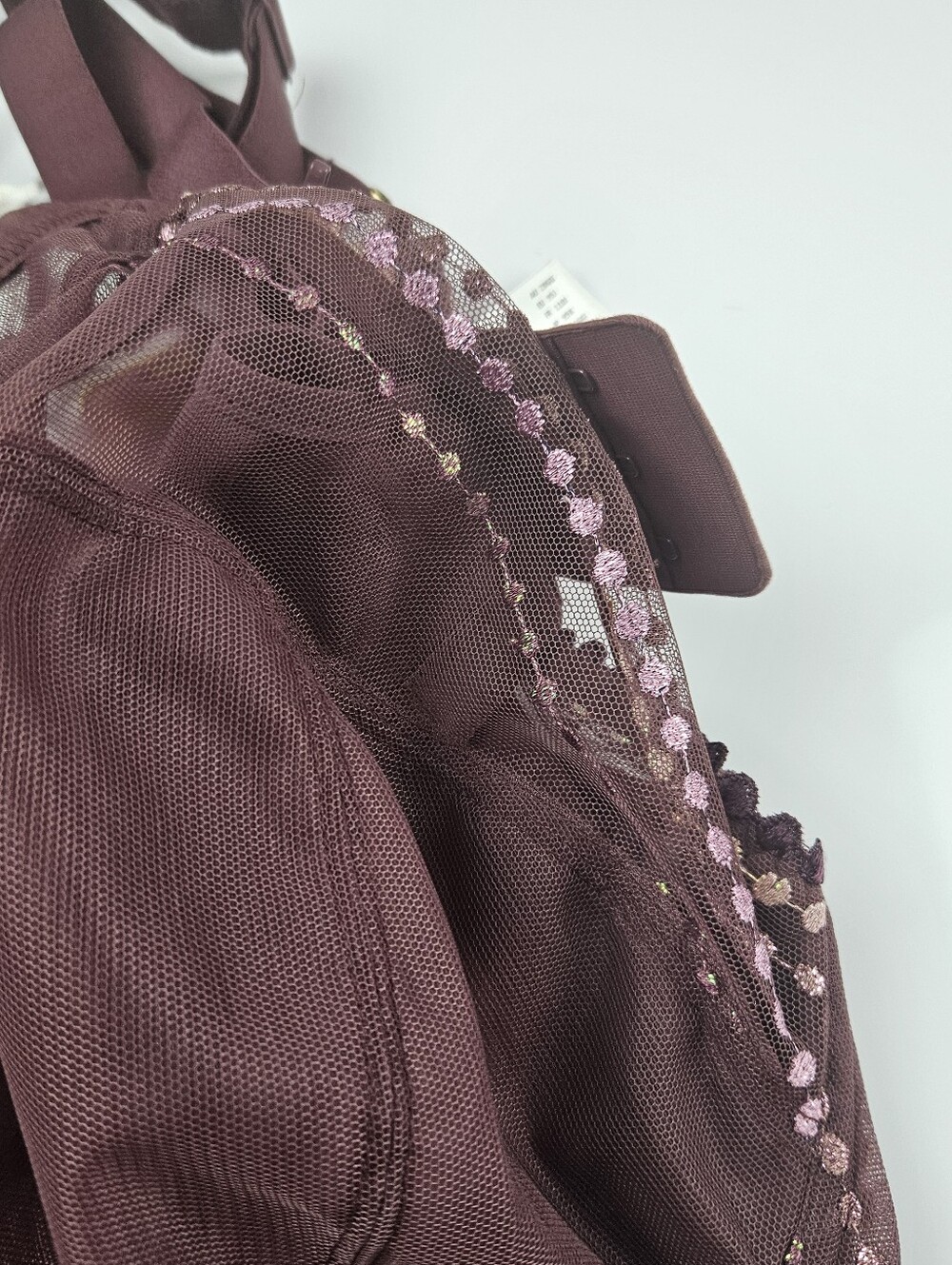 Elomi Matilda Sugerplum Plunge Mesh  Sheer Underwire Bra NWT Size 42J - Picture 15 of 15